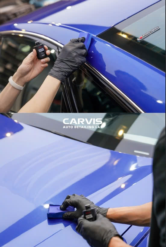 Kỹ thuật viên tại Carvis tiến hành phủ ceramic cho xe