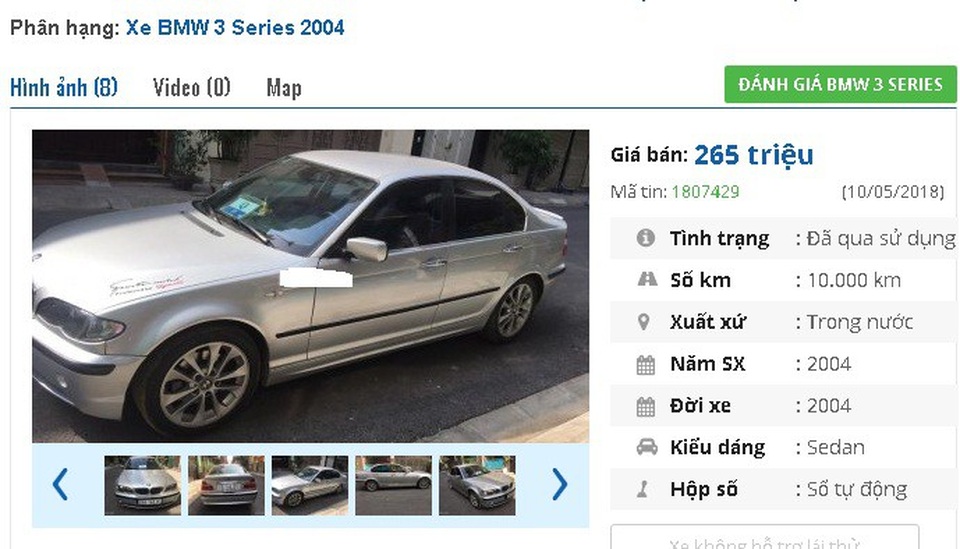 Bán bộ đôi BMW 325i đời 2003 và 2004 tại Việt Nam với mức giá 301 triệu đồng