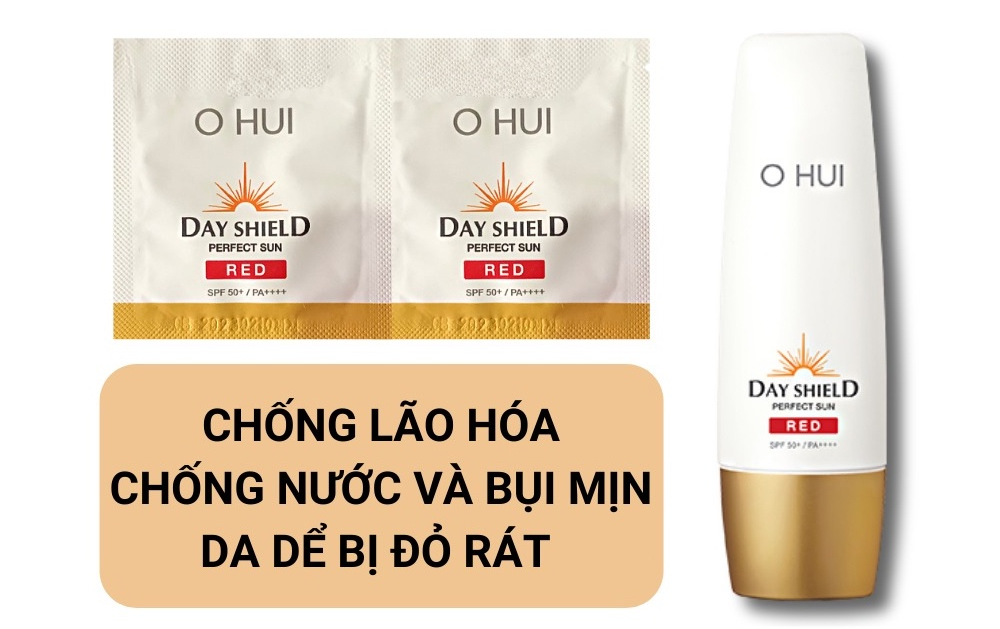 Ưu điểm của Kem Chống Nắng Cho Da Dễ Ửng Đỏ Day Shield Perfect Sun Red SPF50+/PA++++ OHUI