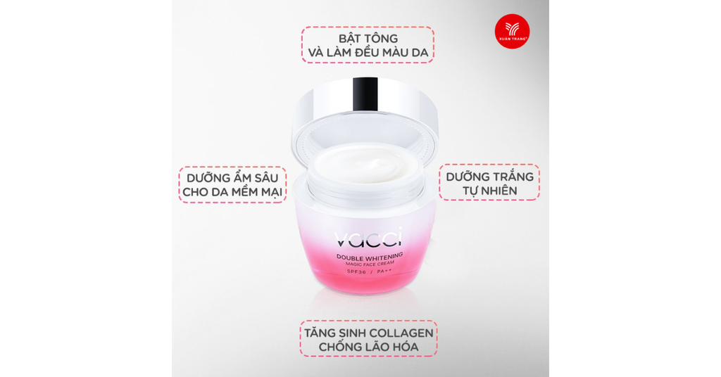 Một số ưu điểm nổi bật của kem dưỡng trắng Vacci 50ml