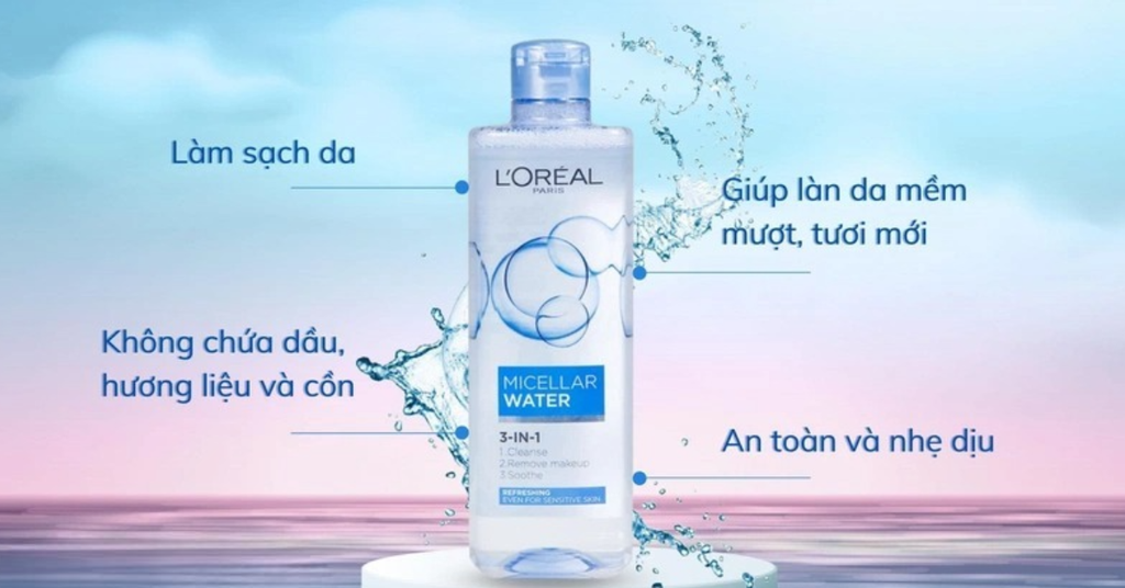 Nước tẩy trang nắp xanh cho da dầu L'Oreal Paris Micellar Water 400ml