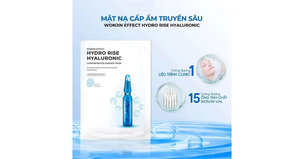 Một số ưu điểm của sản phẩm mặt nạ giấy Hydro Rise Hyaluronic cấp ẩm chuyên sâu WONJIN 30g