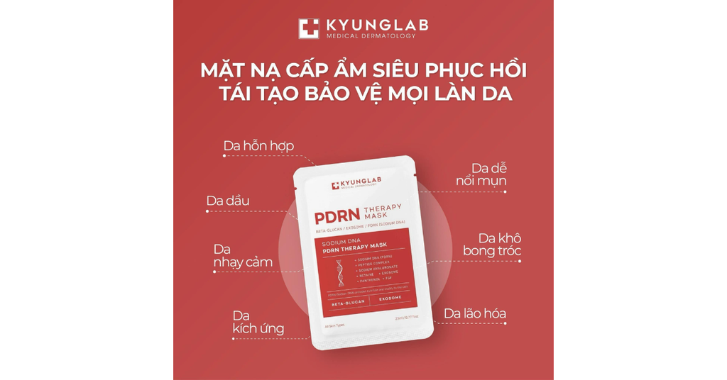 KYUNGLAB PDRN Aqua Mask 23ml siêu cấp ẩm, phục hồi da căng bóng phù hợp mọi loại da