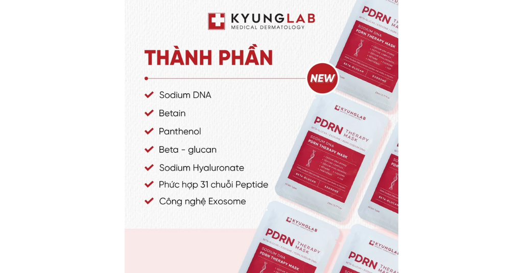 Một số thành phần hoạt chất KYUNGLAB PDRN Aqua Mask 23ml cấp ẩm, phục hồi da căng bóng