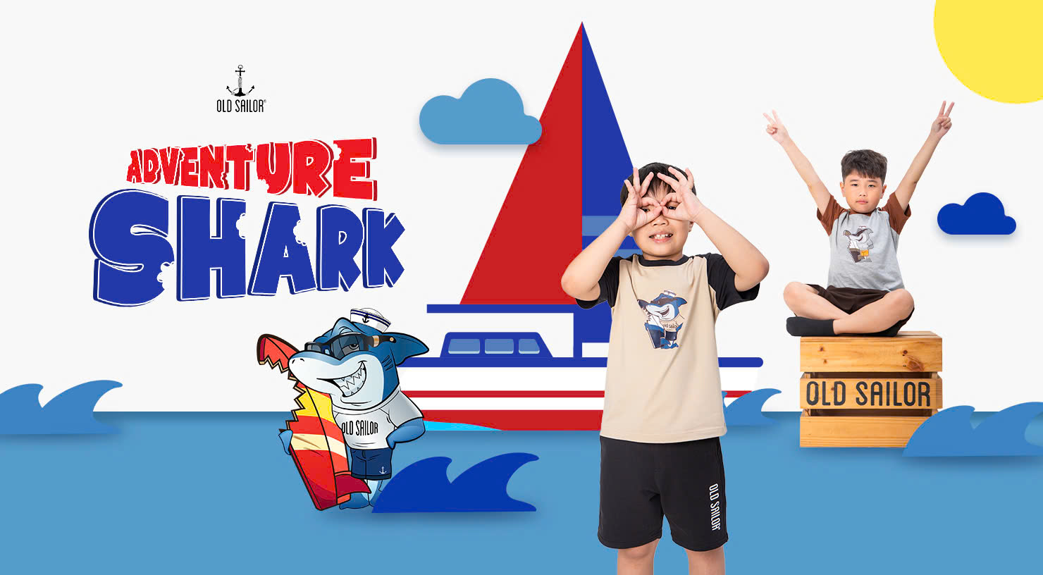 BST OLD SAILOR KIDS “Adventure Shark” - Làn Gió Mới Cho Phong Cách Thời Trang Trẻ Em