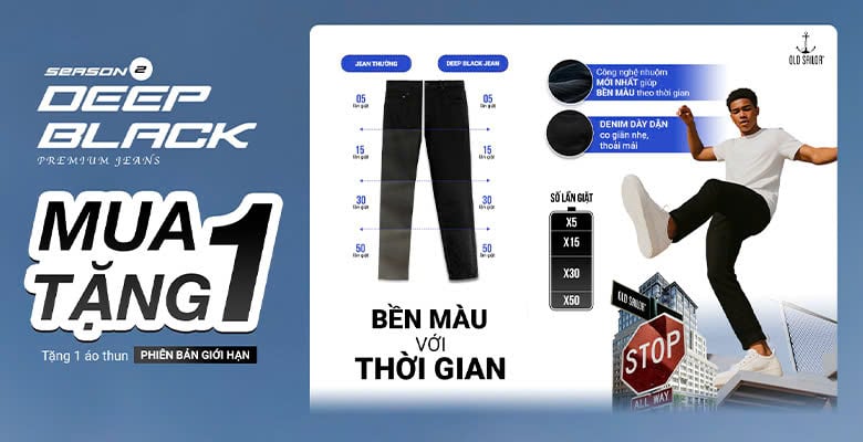 DEAL TRẢI NGHIỆM - DEEP BLACK PREMIUM JEANS - SEASON 2 || MUA 1 TẶNG 1