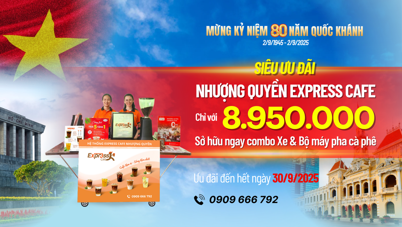 Chỉ 8.950.000 cho giấc mơ làm chủ xe café máy take away đầu tiên
