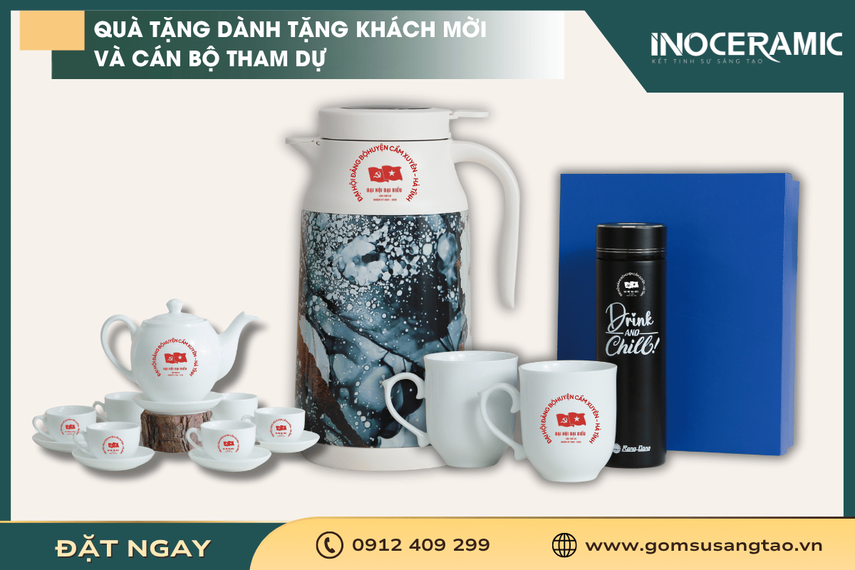 Bộ quà tặng dành cho khách mời và cán bộ tham dự đại hội đảng cấp huyện
