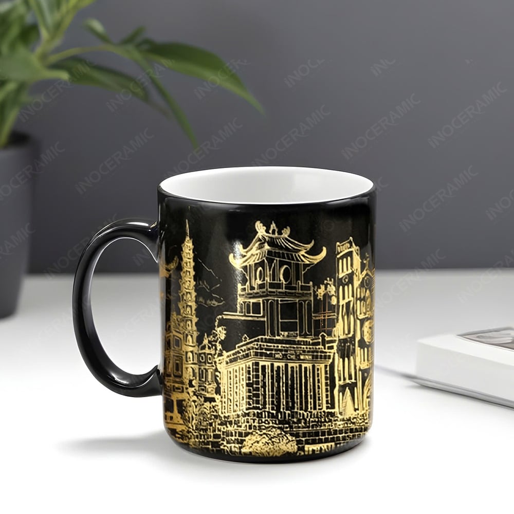 Ly cốc sứ Bát Tràng in logo quà tặng