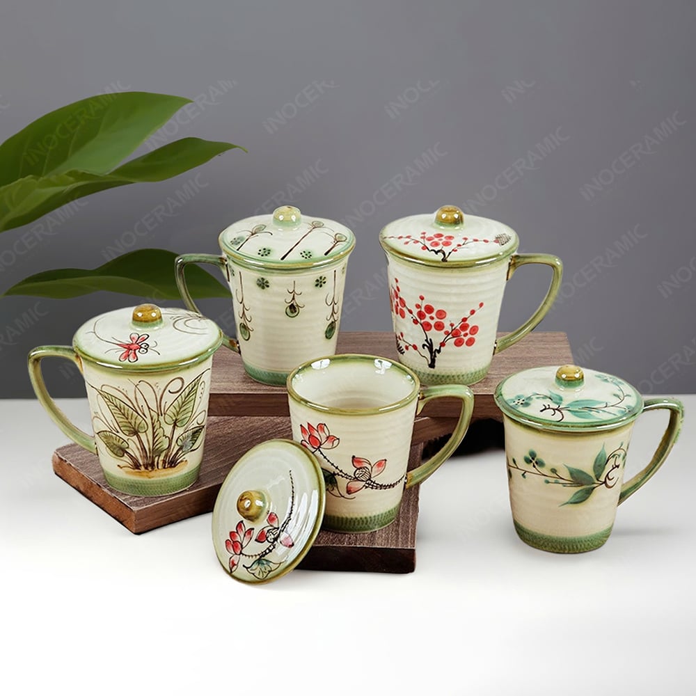 Ly cốc sứ Bát Tràng in logo quà tặng