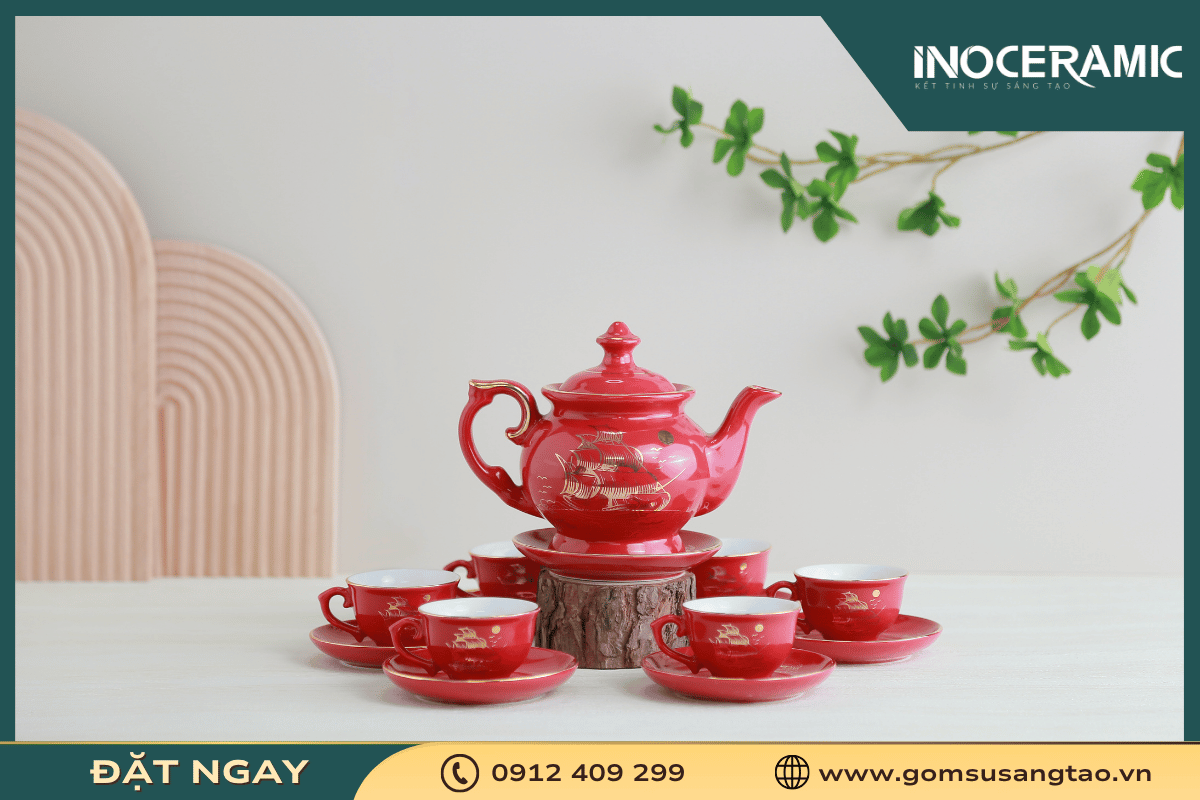 Bộ ấm trà thuận buồm xuôi gió mang tài vận cho ngày Tết