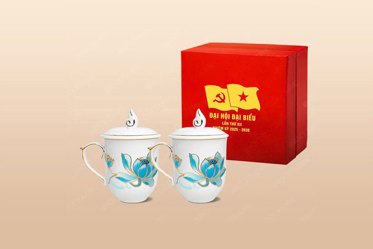 ly sứ quà tặng đại hội đảng bộ nhiệm kỳ 2025-2030
