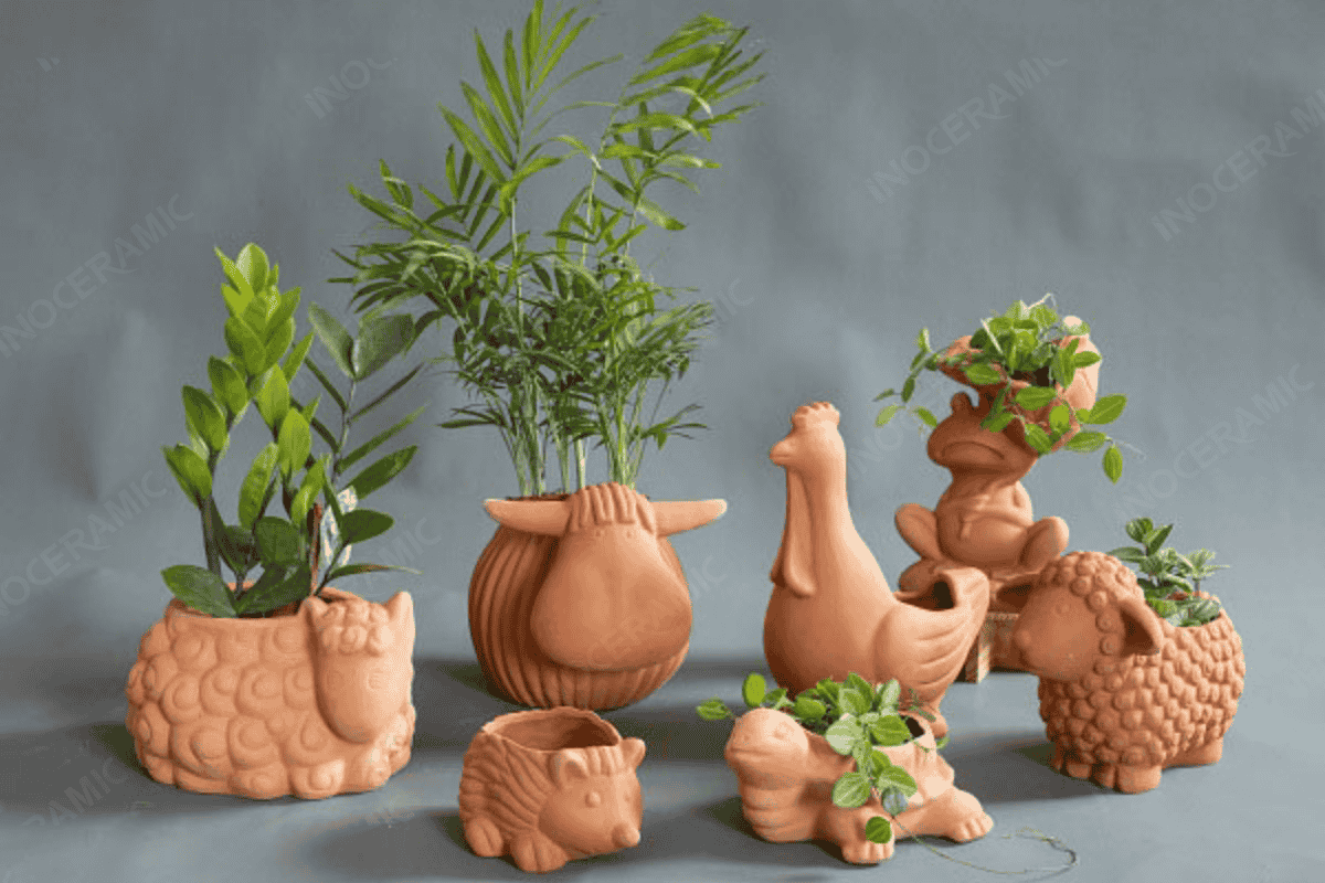 Chậu cây mini gốm hình con vật dễ thương