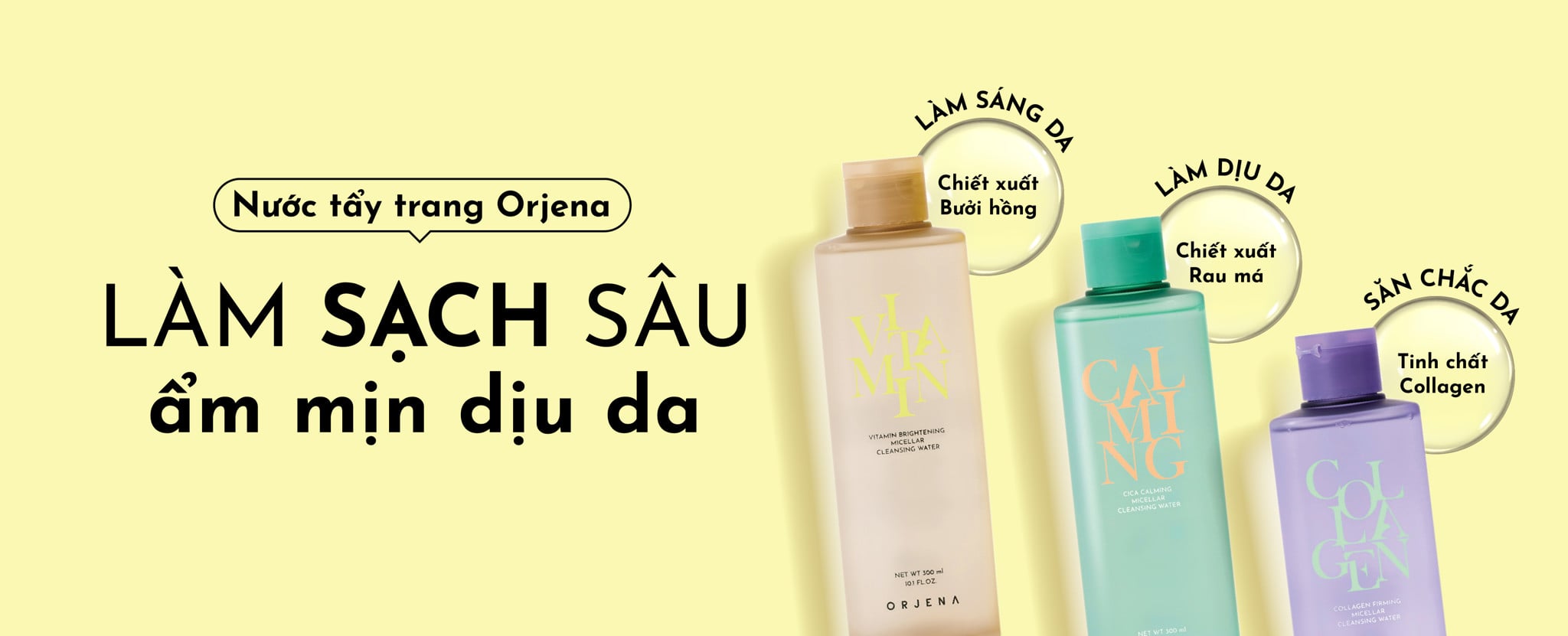 Nước tẩy trang Orjena - Làm sạch sâu, ẩm mịn dịu da