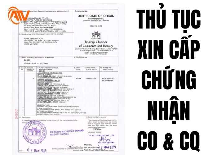 Thủ tục cấp chứng chỉ CO & CQ