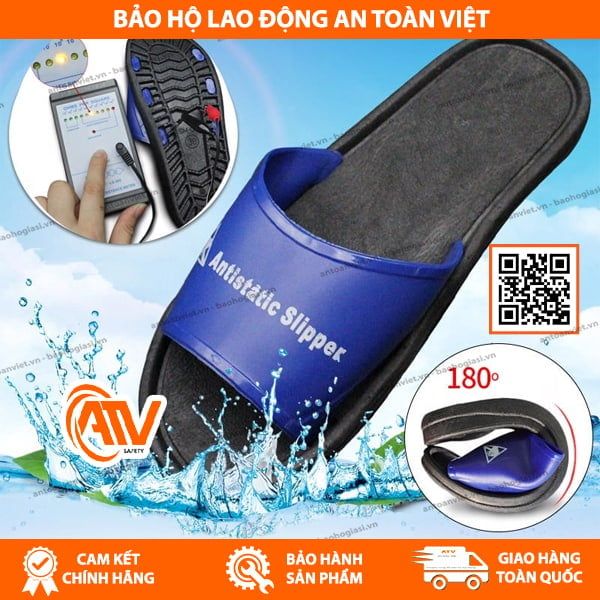 Dép Nhựa PVC Chống Tĩnh Điện Màu Xanh