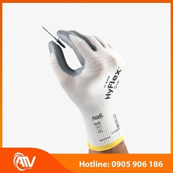 Găng tay Ansell Hyflex 11-800 trang bị lớp phủ Nitrile chống mài mòn nổi trội