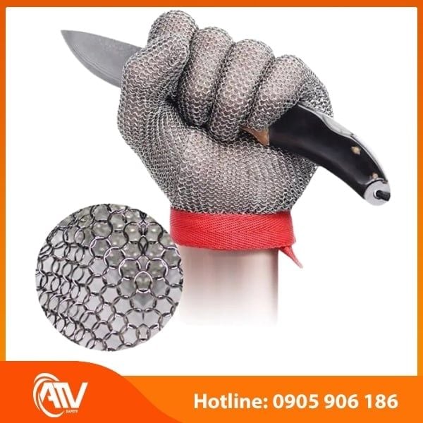 Găng Tay Chống Cắt Sợi Thép 5 Ngón