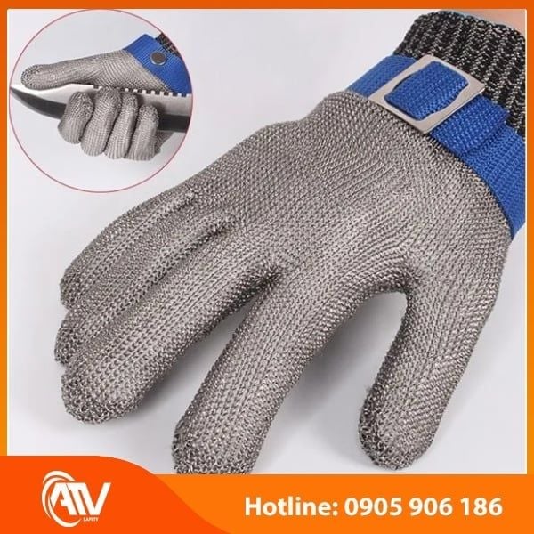 Găng Tay Chống Cắt Sợi Thép 5 Ngón
