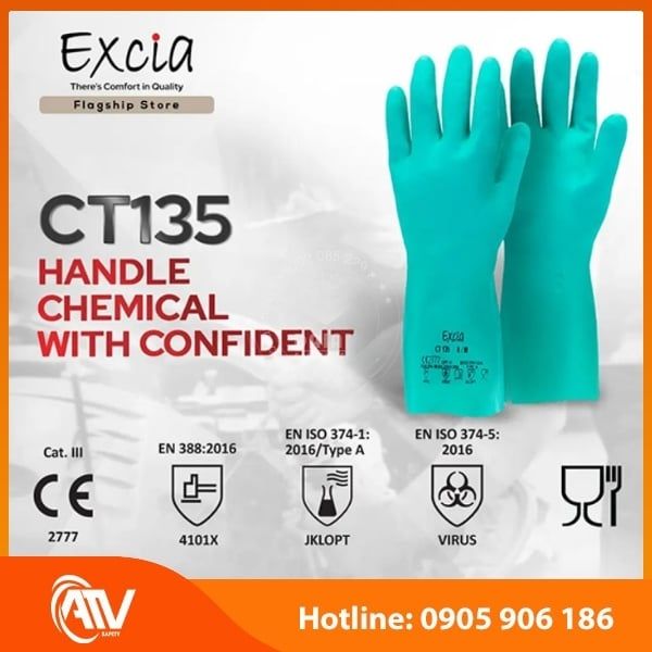 Găng tay chống hoá chất Excia CT135