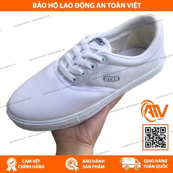 Giày Vải Asia Lười Màu Trắng