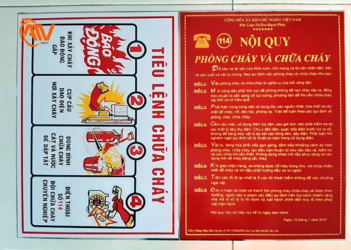 Bảng nội quy pccc