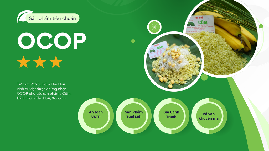 bánh cốm thu huệ đạt tiêu chuẩn OCOP