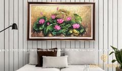 Tranh Sơn Dầu Chủ Đề Hoa Sen Nghệ Thuật Tuyệt Đẹp