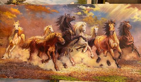 Tranh mã đáo thành công treo tường phong thủy