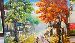 Tranh vẽ phố cổ Hà Nội là vẻ đẹp về sự kết hợp hài hòa chân thực và sống động