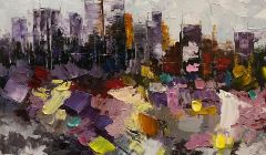 Bức tranh vẽ sơn dầu trừu tượng hiện đại đẹp 3D treo tường cao cấp