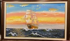 Bức tranh thuận buồm xuôi gió đặt trong phòng làm việc