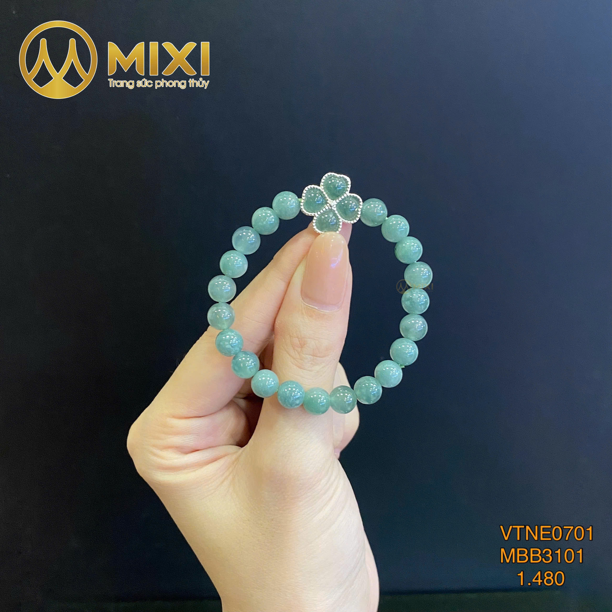 VÒNG TAY LAM NGỌC MIX MẶT DÂY CỎ 4 LÁ LAM NGỌC BỌC BẠC – MAY MẮN SONG HÀNH, NĂNG LƯỢNG VƯỢT TRỘI