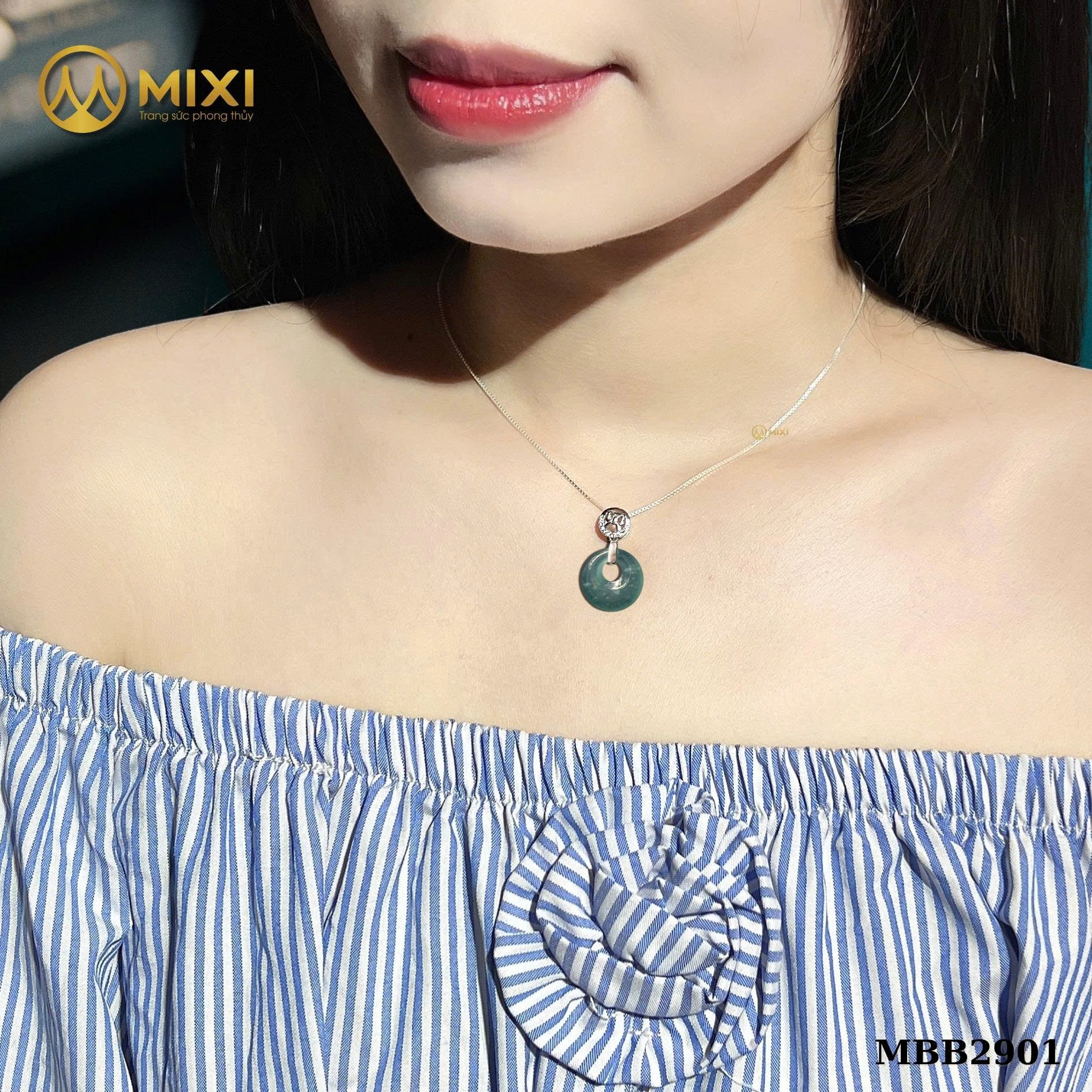 MẶT DÂY ĐỒNG ĐIẾU LAM NGỌC MÓC NƠ BẠC SỦI ĐÁ – BIỂU TƯỢNG AN LÀNH, MAY MẮN CHO NGƯỜI ĐEO