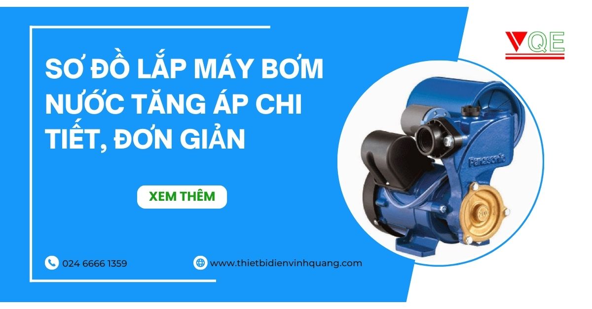 Sơ đồ lắp máy bơm nước tăng áp chi tiết, đơn giản