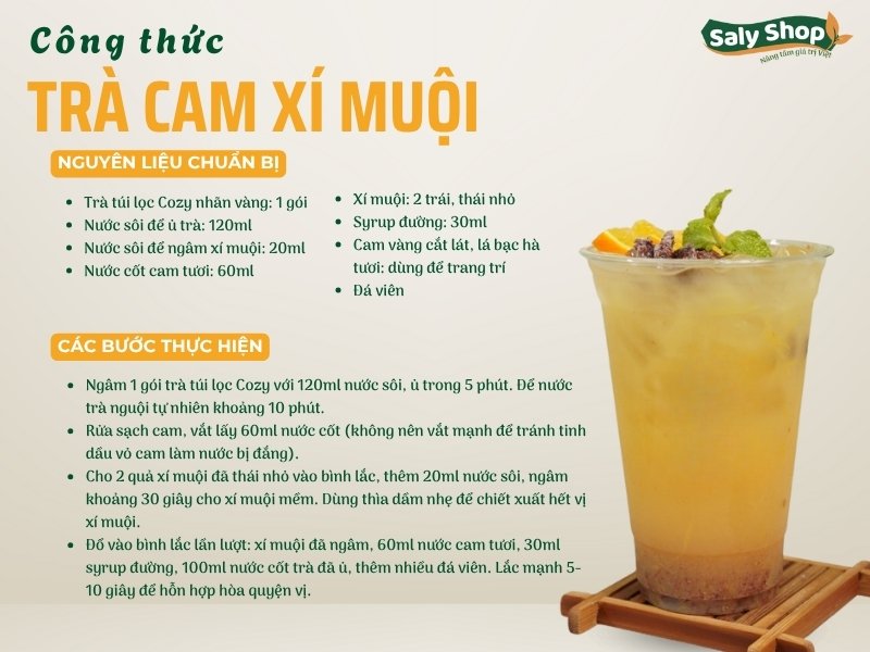 Cách làm trà cam xí muội độc đáo, giải nhiệt & tăng doanh thu