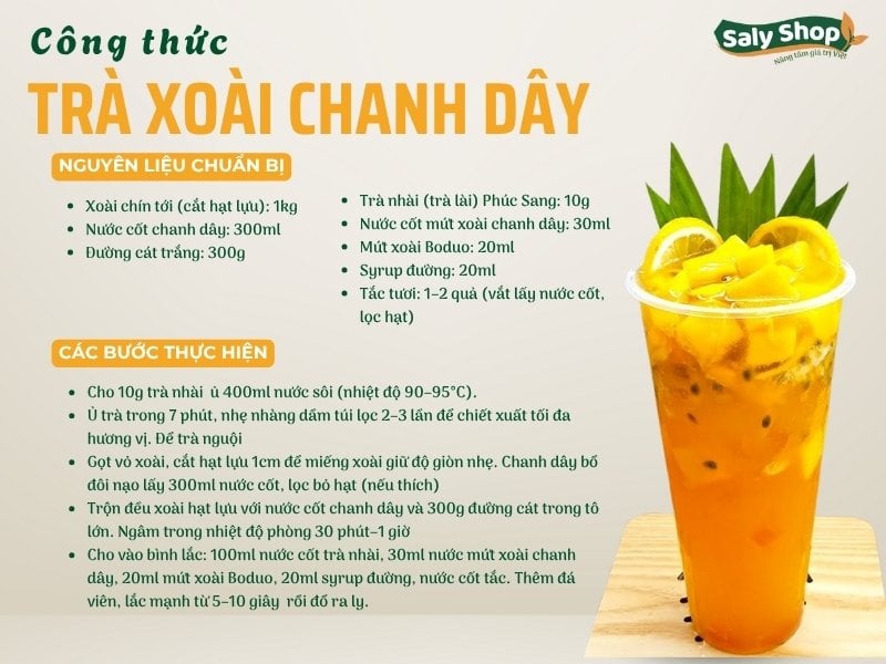 Công thức trà xoài chanh dây – Đồ uống Best Seller được ưa chuộng mùa hè
