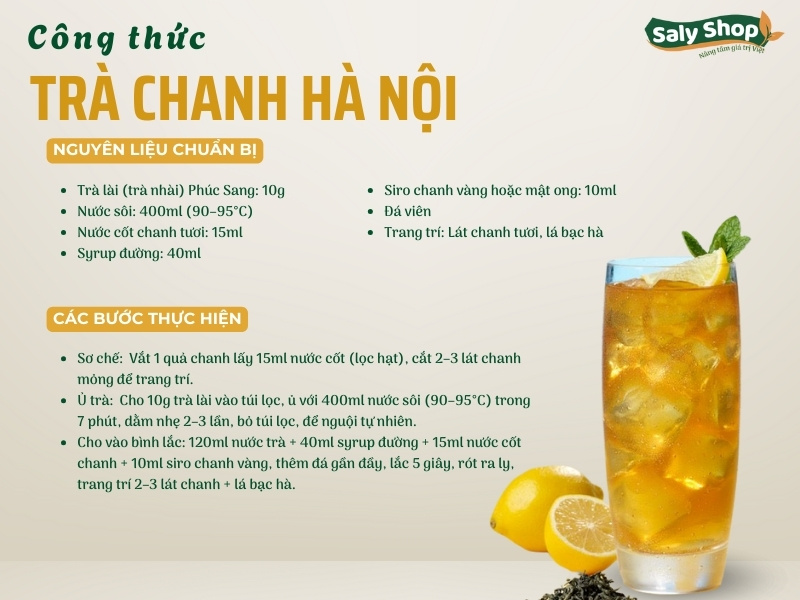Cách pha trà chanh Hà Nội chuẩn vị, thơm ngon, không bị đắng