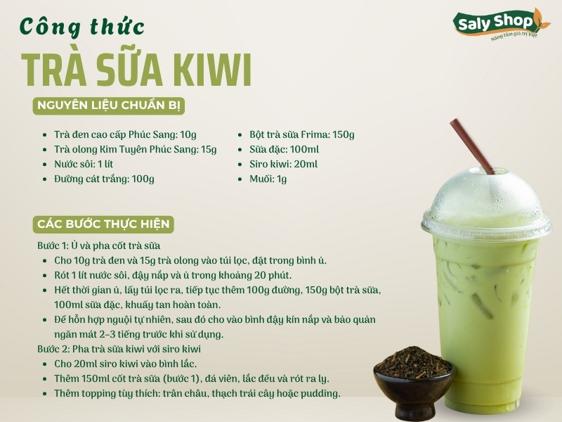 2 công thức trà sữa kiwi độc đáo cho người sành uống