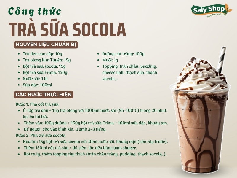 Cách làm trà sữa socola chuẩn vị, thơm béo và hấp dẫn thực khách