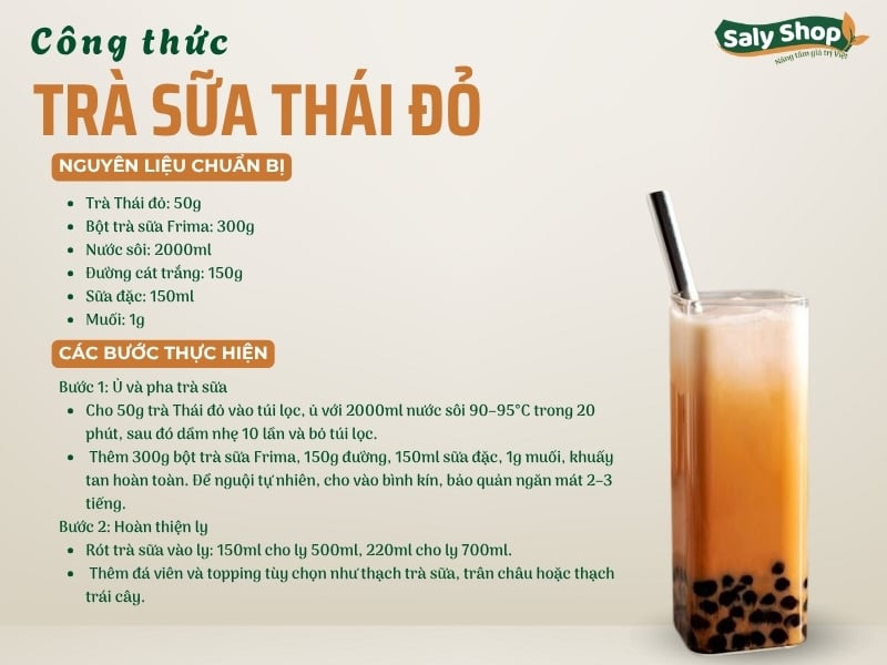Công thức trà sữa Thái đỏ chuẩn vị, hấp dẫn thực khách