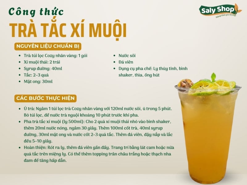 Cách làm trà tắc xí muội kinh doanh, chuẩn vị quán
