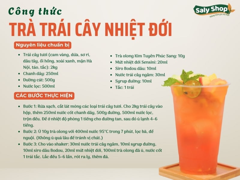 Cách làm trà trái cây nhiệt đới thơm ngon, bắt mắt