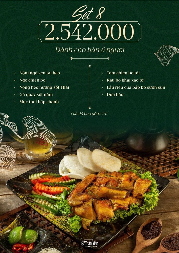 menu Thao viên set 8