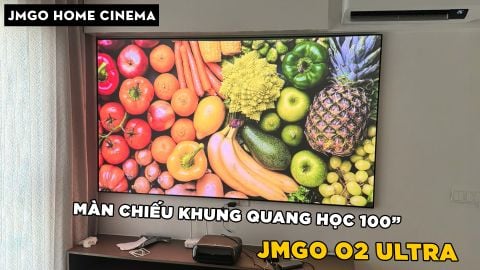HOME CINEMA VỚI JMGO O2 ULTRA VÀ MÀN CHIẾU KHUNG QUANG HỌC