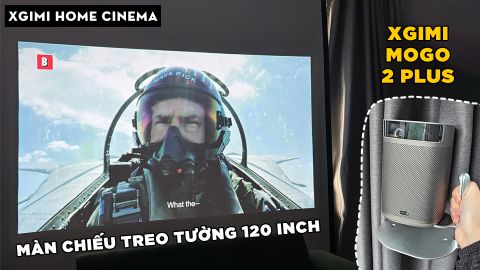 HOME CINEMA VỚI XGIMI MOGO 2 PLUS VÀ MÀN CHIẾU TRẮNG TREO TƯỜNG