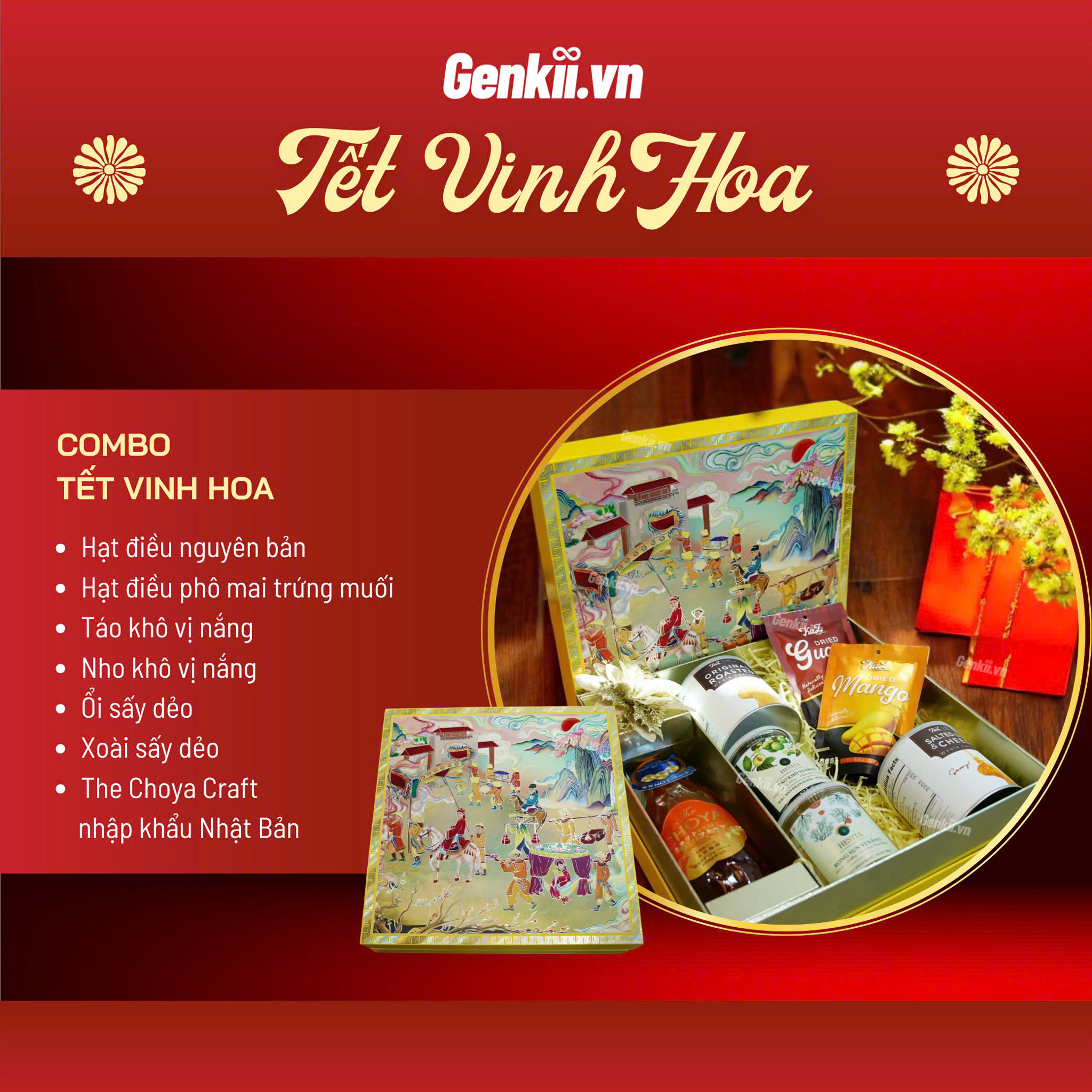 Combo Tết Vinh Hoa - Set quà tặng sức khỏe Genkii chính hãng 100%