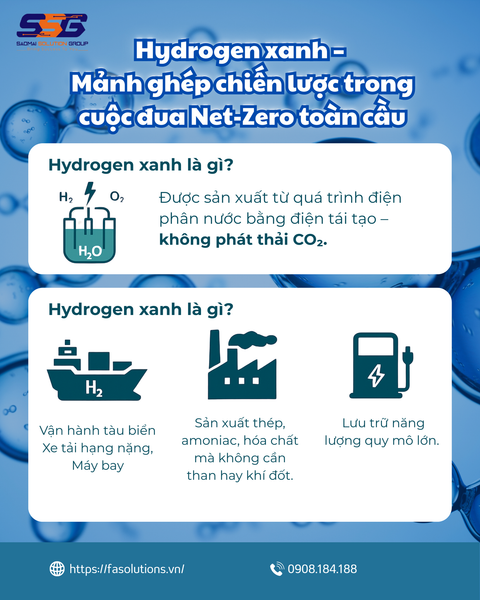 Hydrogen xanh – Mảnh ghép chiến lược trong chuyển dịch năng lượng toàn cầu