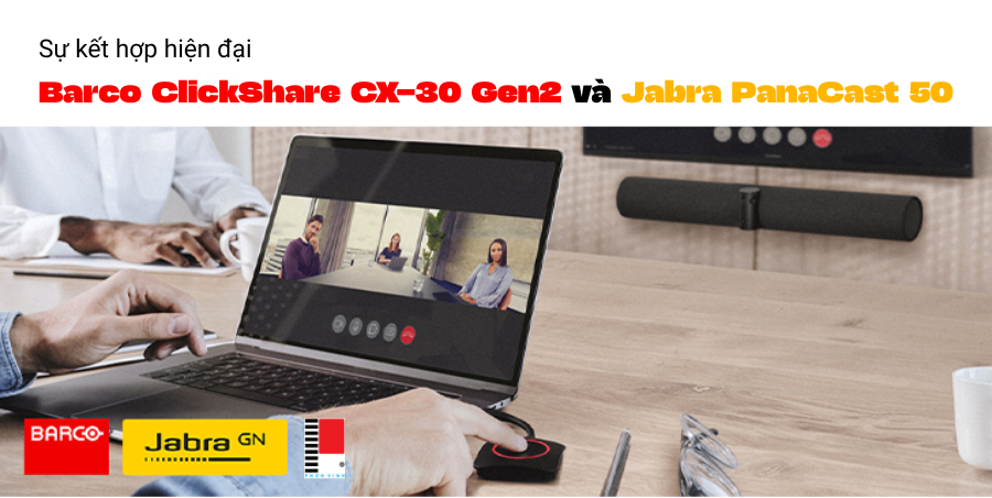 Biến Phòng Họp Thành Không Gian Hợp Tác Hiện Đại Với Barco ClickShare CX-30 Gen2 Và Jabra PanaCast 50