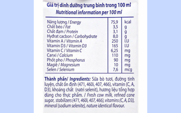 Kiểm tra kĩ bảng thành phần trước khi mua sữa cho trẻ